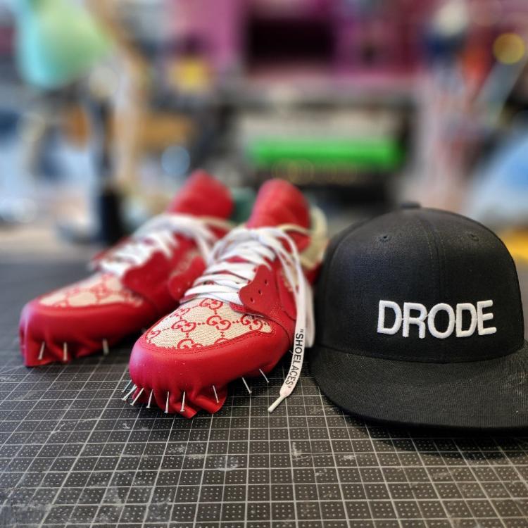 Drode hat and custom shoes
